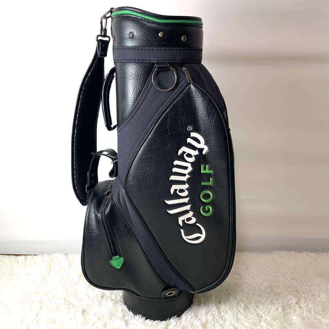 希少モデル✨キャロウェイゴルフ キャディバッグ レザー 大型 黒緑 フード付き