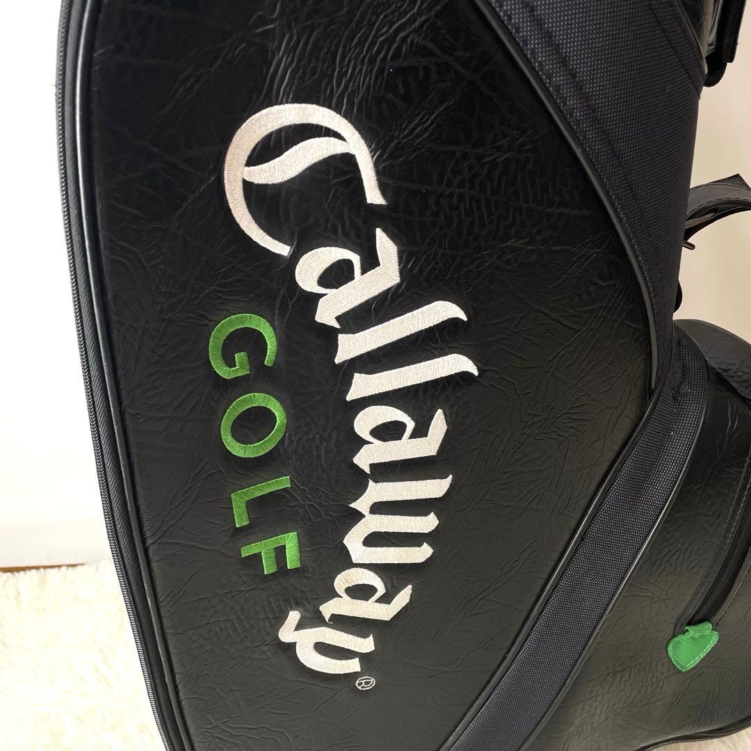 希少モデル✨キャロウェイゴルフ キャディバッグ レザー 大型 黒緑 フード付き