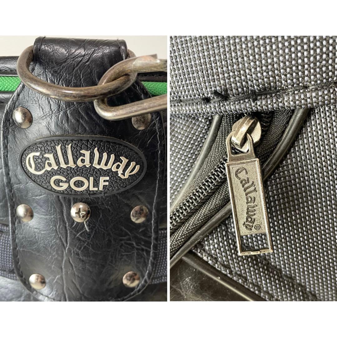 希少モデル✨キャロウェイゴルフ キャディバッグ レザー 大型 黒緑 フード付き