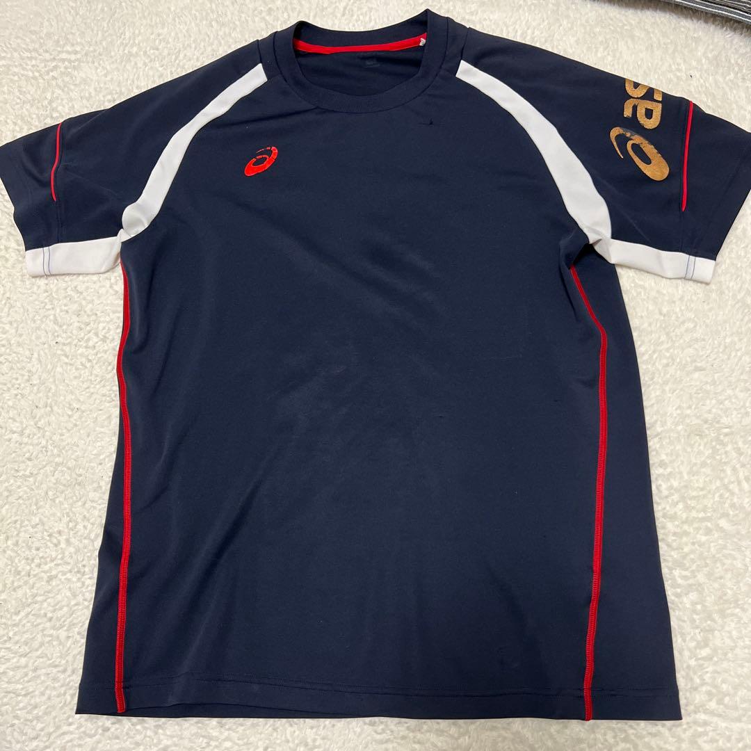 asics ネイビー 半袖HIGASHIYAMA VOLLEYBALL