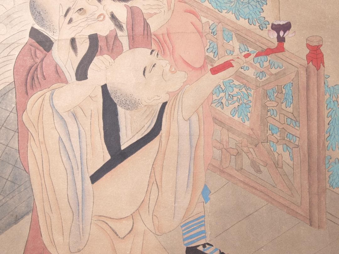 【骨董掛け軸】人物図 中国夏珪　南宋時代 肉筆保證 掛け軸 AK702A12-2