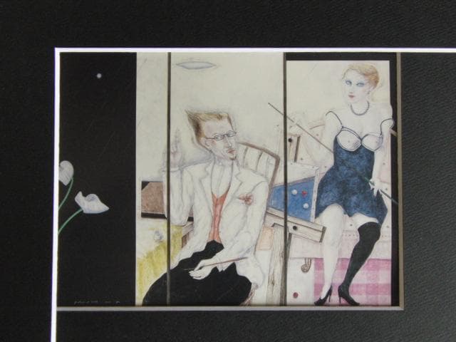 森田康雄、画家とモデル、希少な画集より、新品高級額・額装付、状態良好