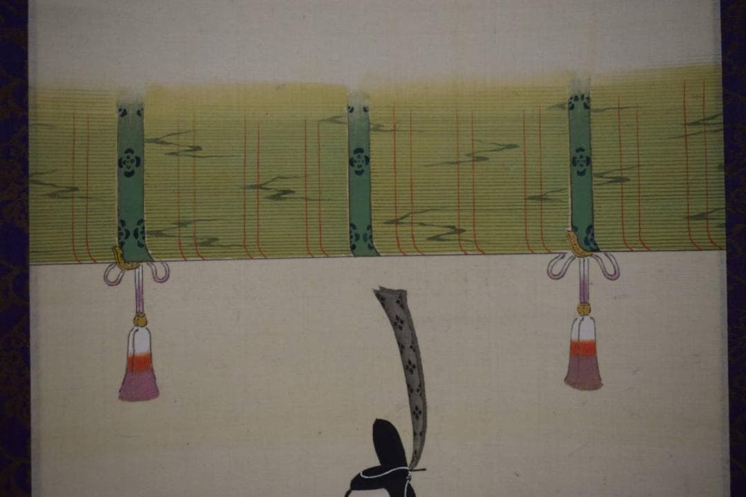 真作/鬼頭道恭/聖徳太子像図/人物図/杉共箱付/布袋屋掛軸HJ-698