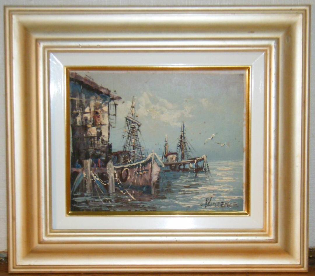 【真作】絵画　作者不詳　サイン有　油彩3号　海景　逸品　S187