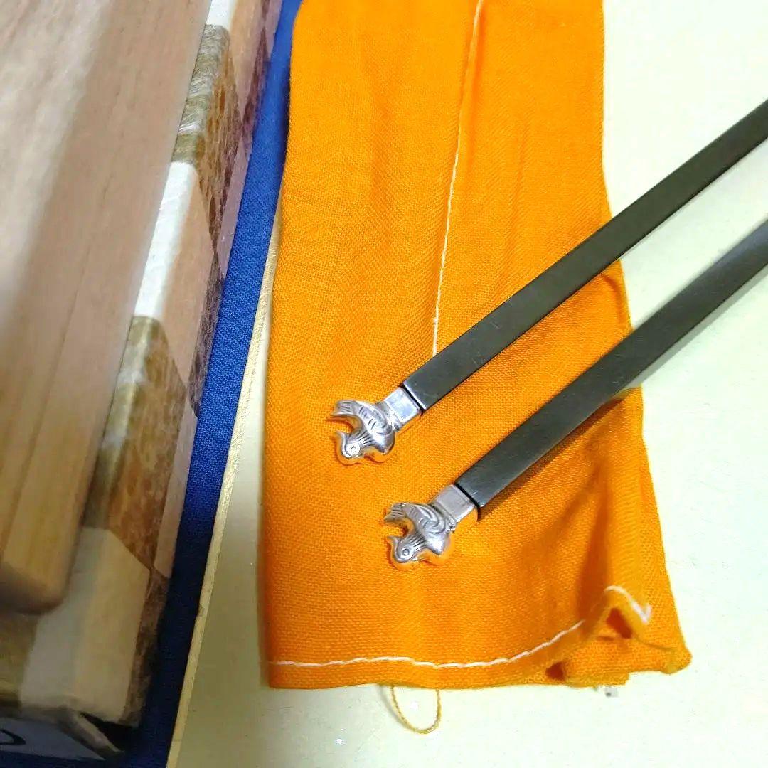 飾り火箸、南鐐鳥頭、清雲作、ほり7番