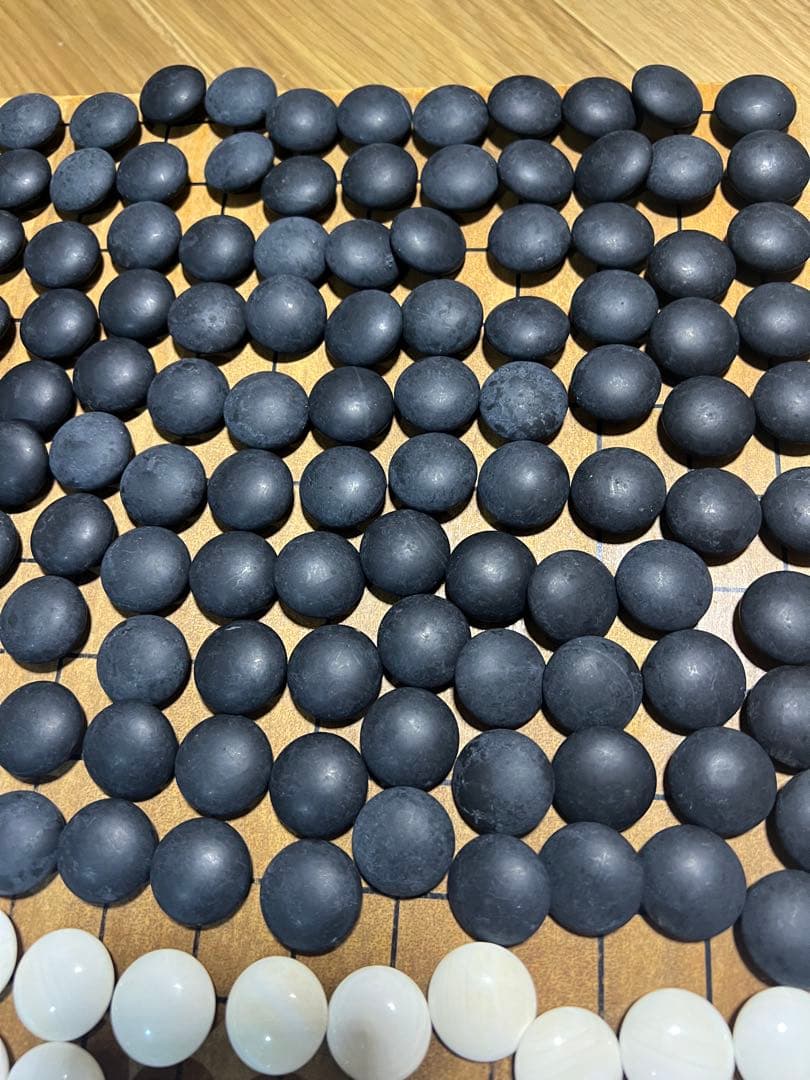 日向特製【美品】蛤碁石 35号 本那智黒 本蛤碁石 白186個 黒182個