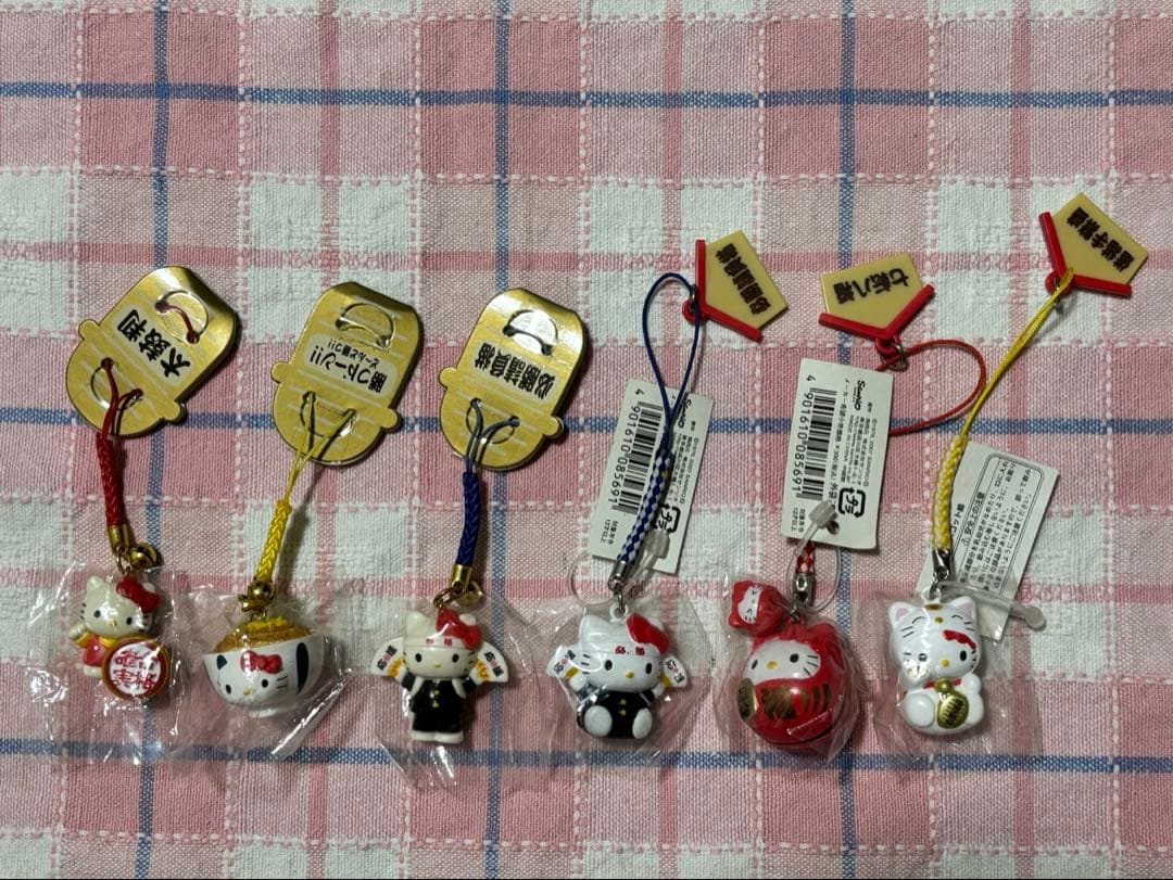 ハローキティ根付ストラップ 開運祈願６種セット