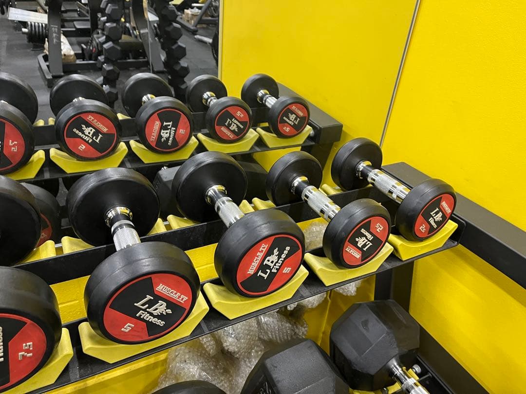 ラバーラウンドダンベル2.5kg 5kg7.5kg 10kg各2個