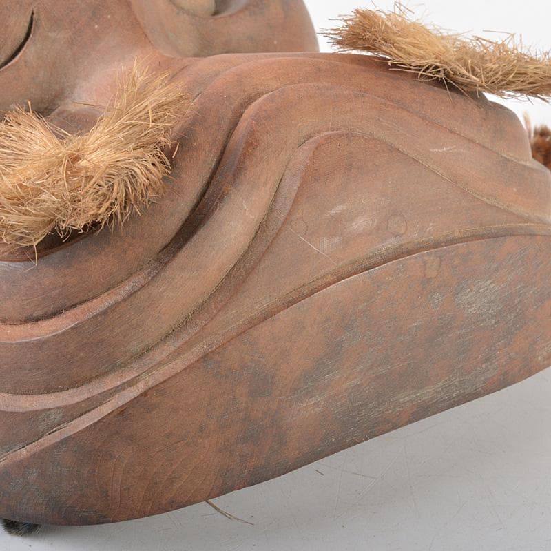 能面　能楽　雅楽　木彫　翁面　楽峰銘　V　R5578