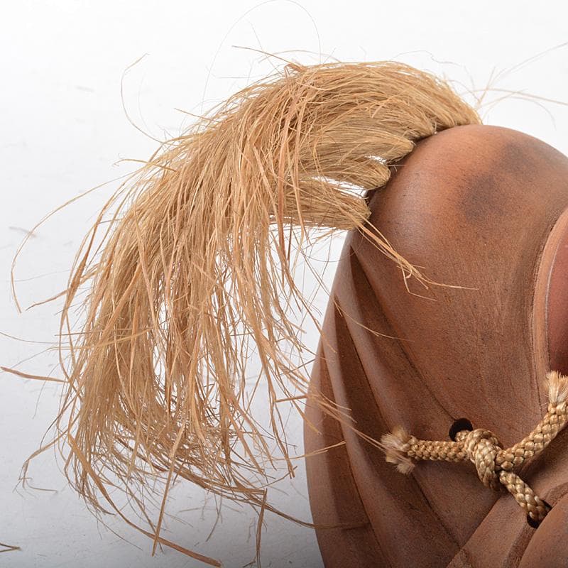 能面　能楽　雅楽　木彫　翁面　楽峰銘　V　R5578