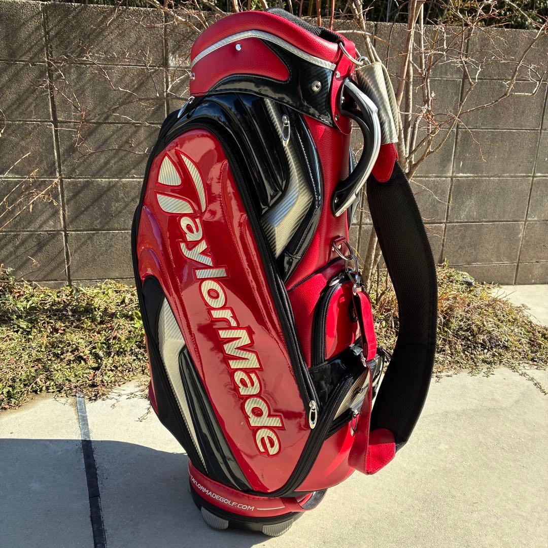 テーラーメイド TP キャディバッグ エナメル 赤 廃盤 スタッフ ツアー