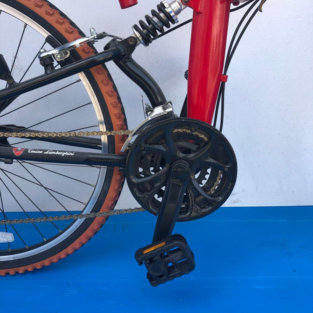 トニーノ・ランボルギーニ折畳自転車アルミWサスFD-MTB26（18speed）
