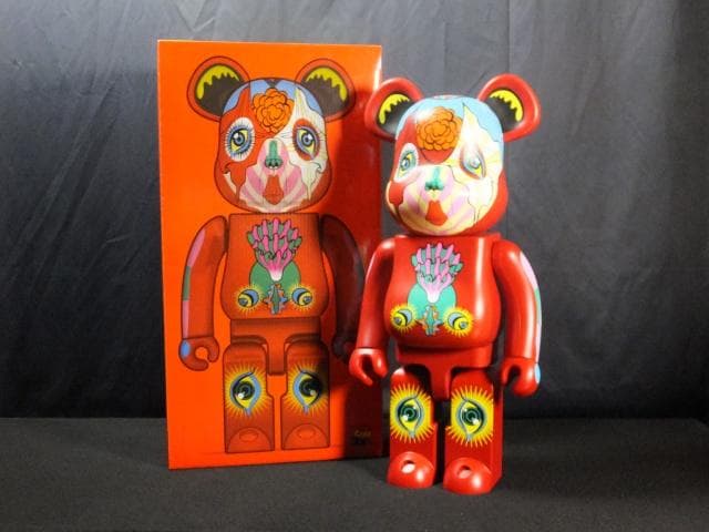 現代美術 田名網敬一　直筆サイン『BE@RBRICK 1000％赤』1205B