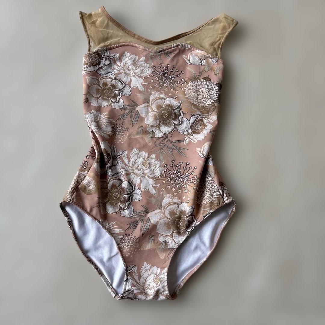 ウノア　花柄ストレッチレオタード Sサイズ