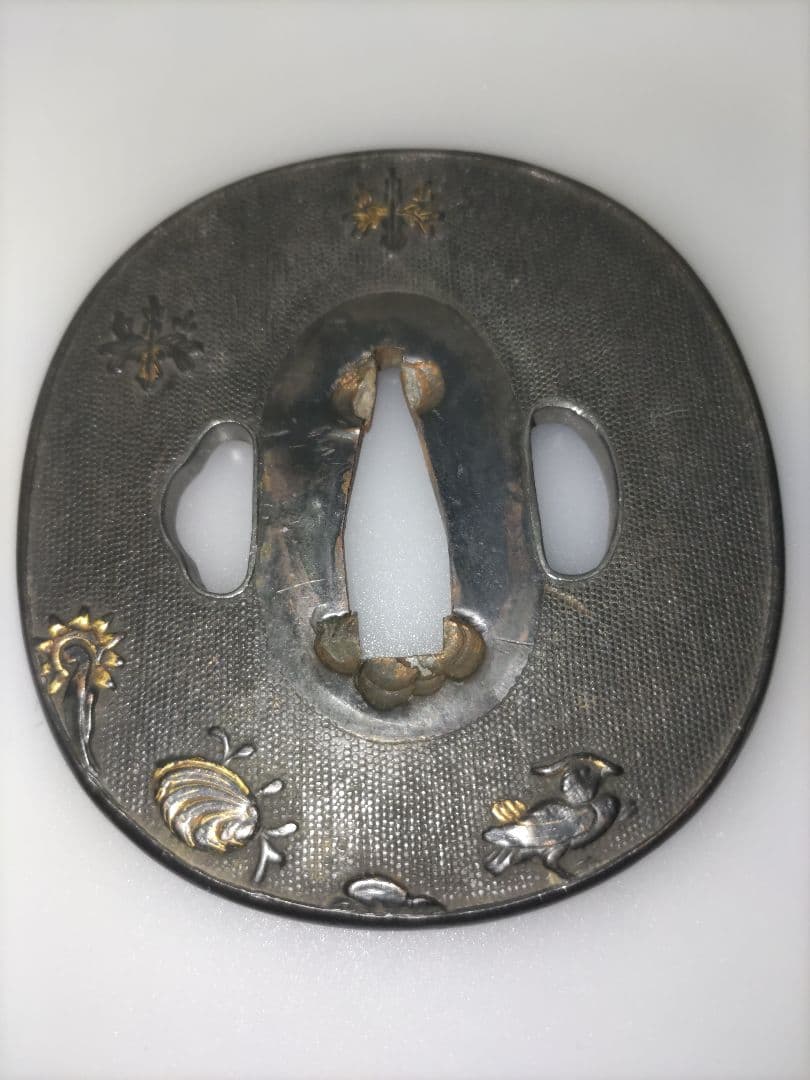 古金工鍔3枚　赤銅　素銅　山銅　覆輪あり