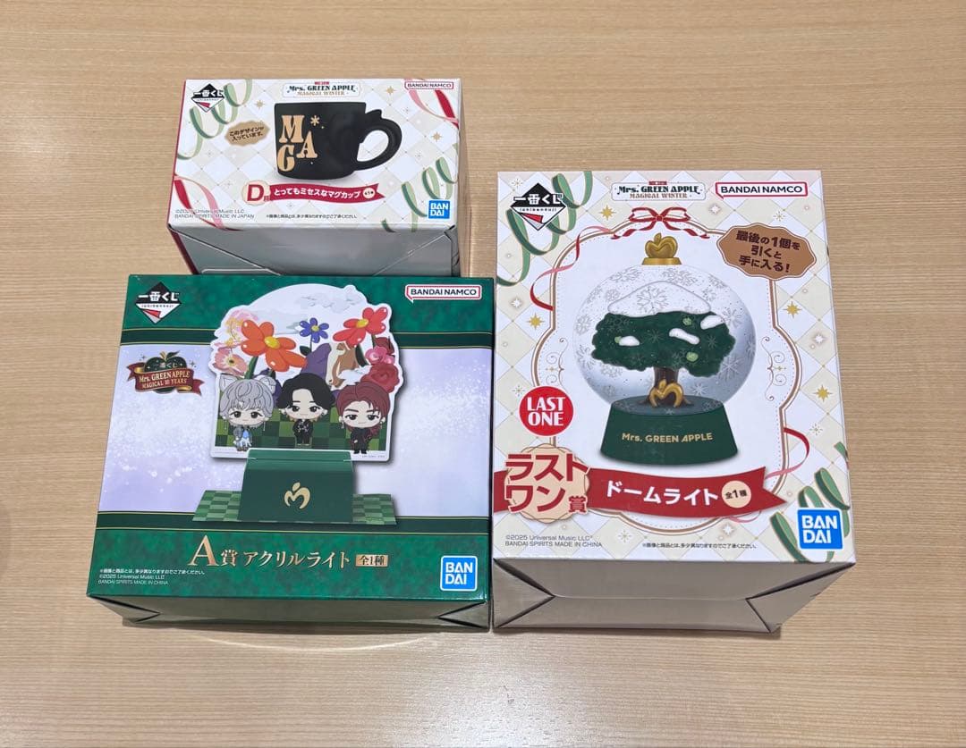 早い者勝ち！ミセス一番くじ マグカップ・アクリルライト・スノードームセット