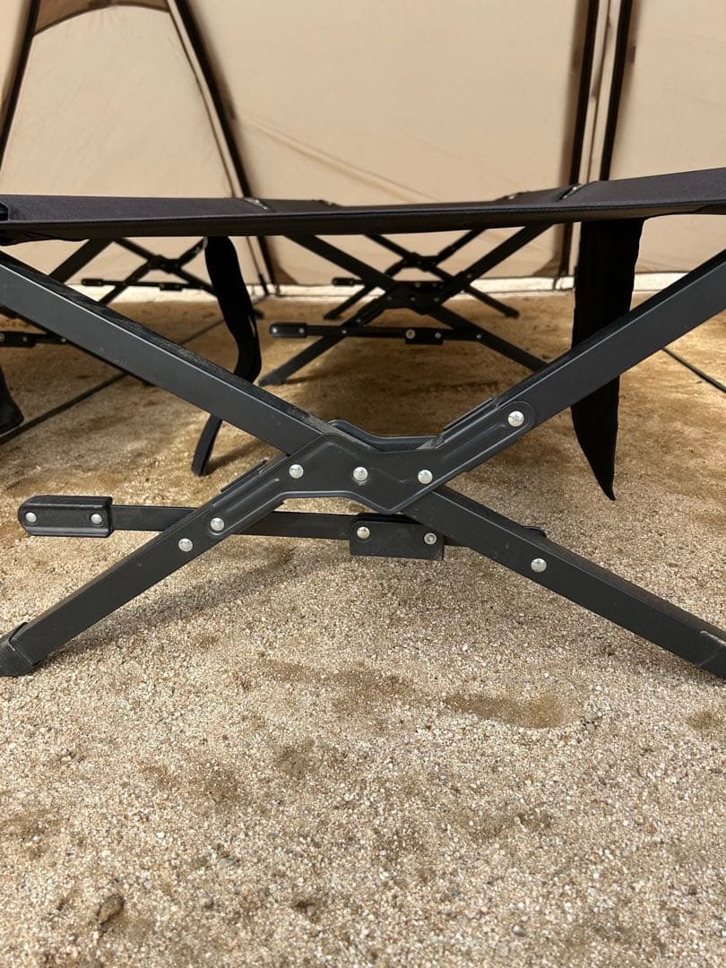 Hilander コット ブラック サイドポケット付き　2台セット