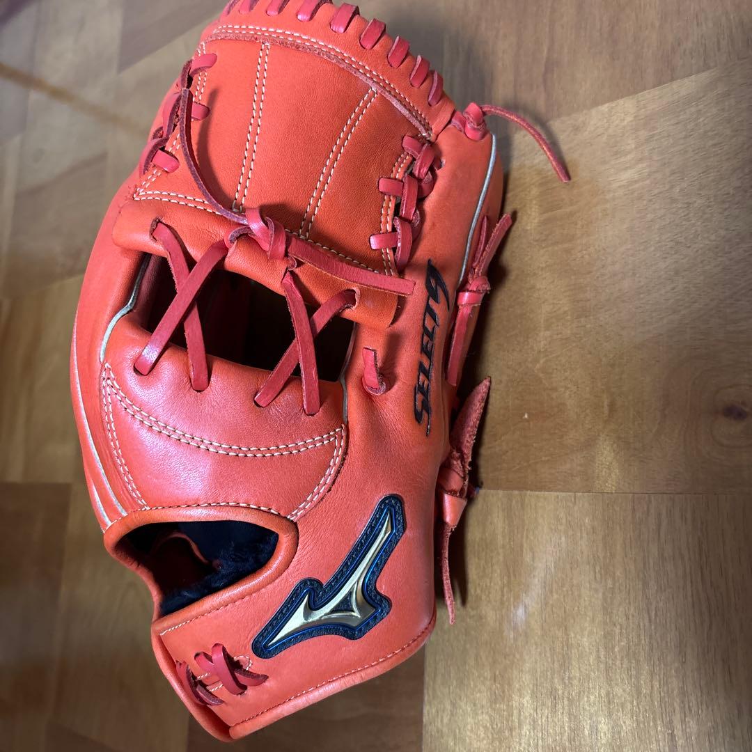 ミズノ セレクトナイン　軟式グローブ オレンジ