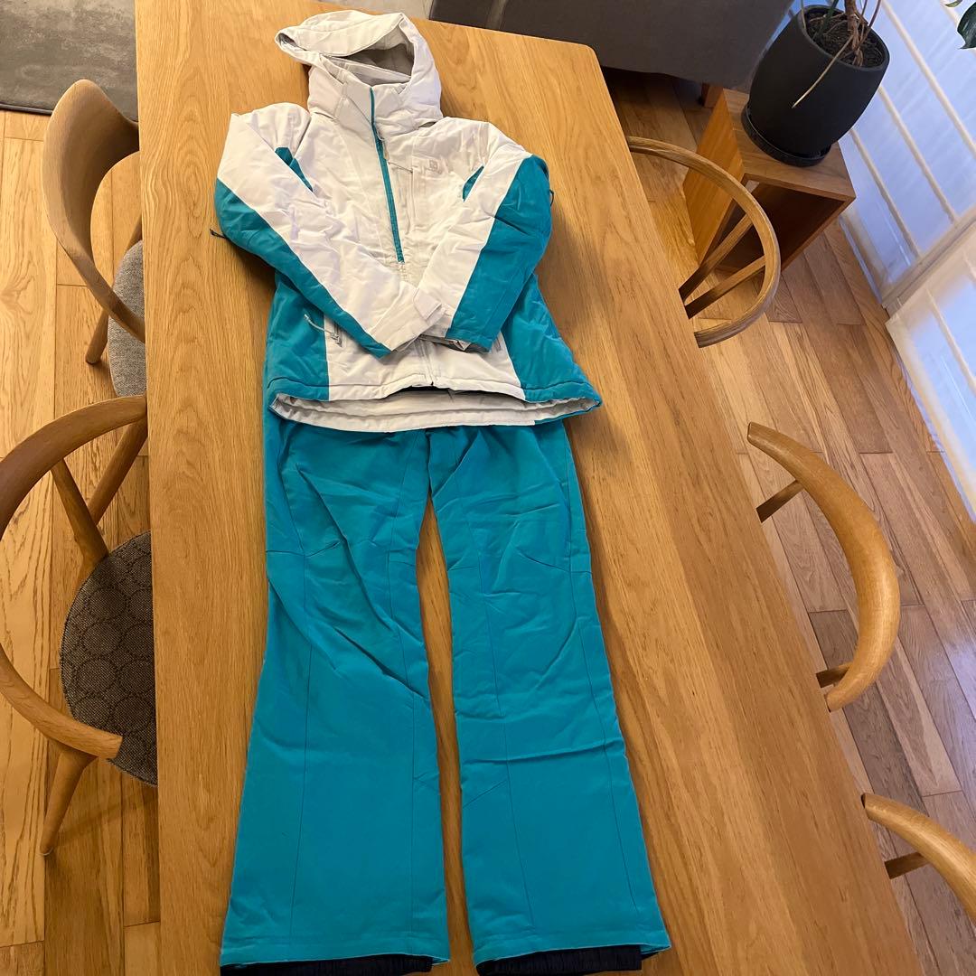 Salomon スキーウェア 女性用 XS ホワイト/ターコイズ