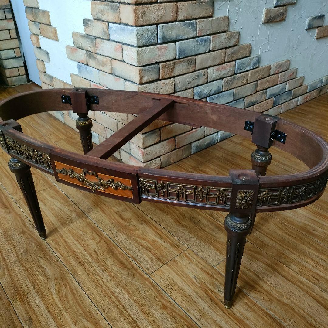 スペイン産大理石 丸型サイドテーブル 華麗 真鍮装飾 アンティーク ヴィンテージ