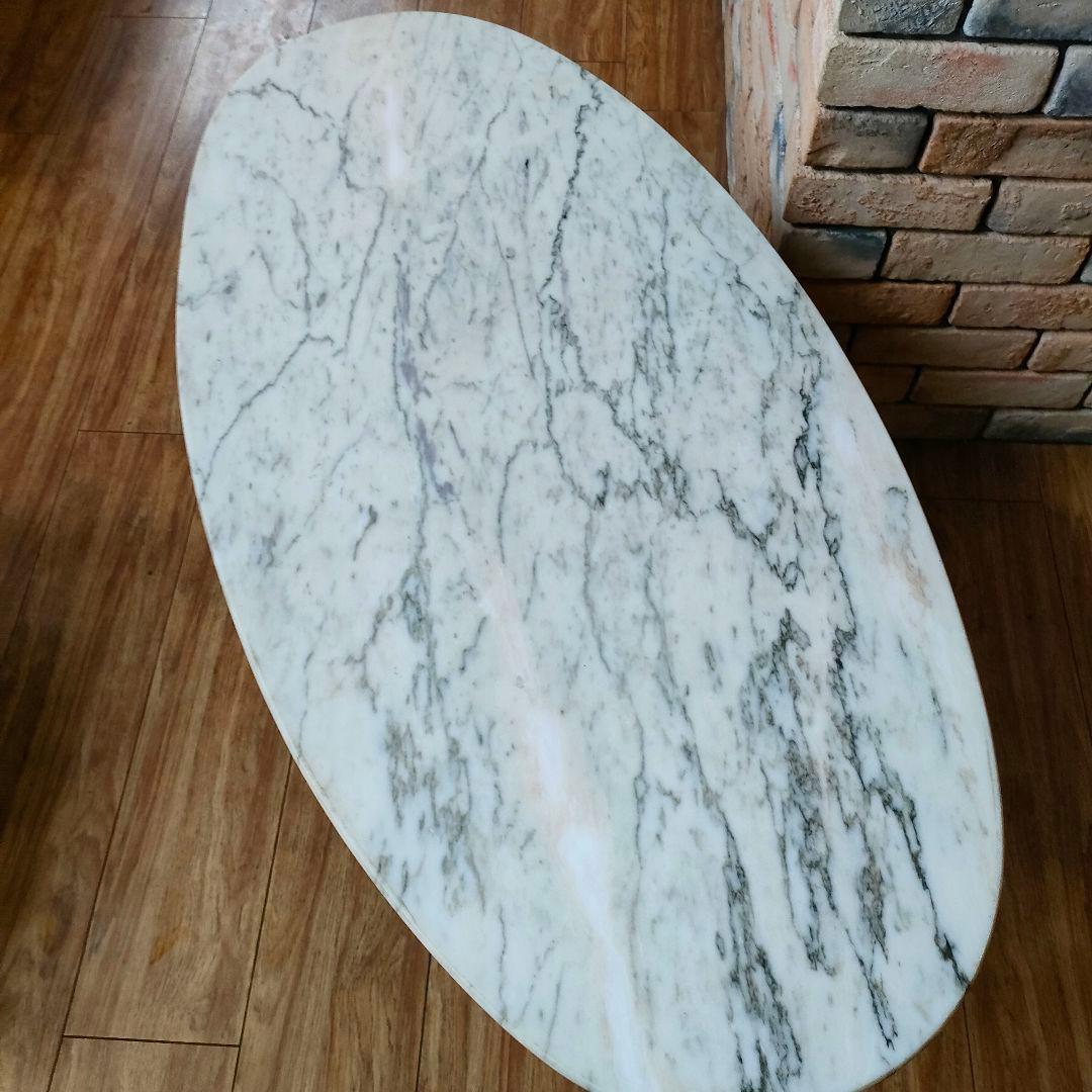 スペイン産大理石 丸型サイドテーブル 華麗 真鍮装飾 アンティーク ヴィンテージ