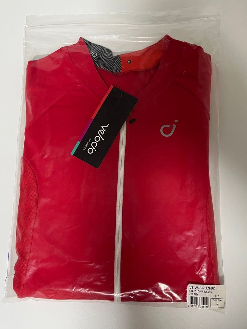 Velocio サイクルジャージ ロングスリーブ 春夏 M レッド レディース