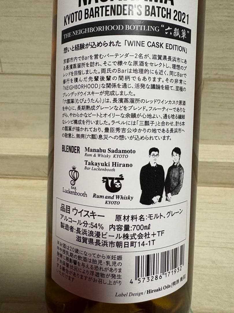 長濱　京都バーテンダー　バッチ　2021年　流石の美酒　バーテンダーのこだわり！