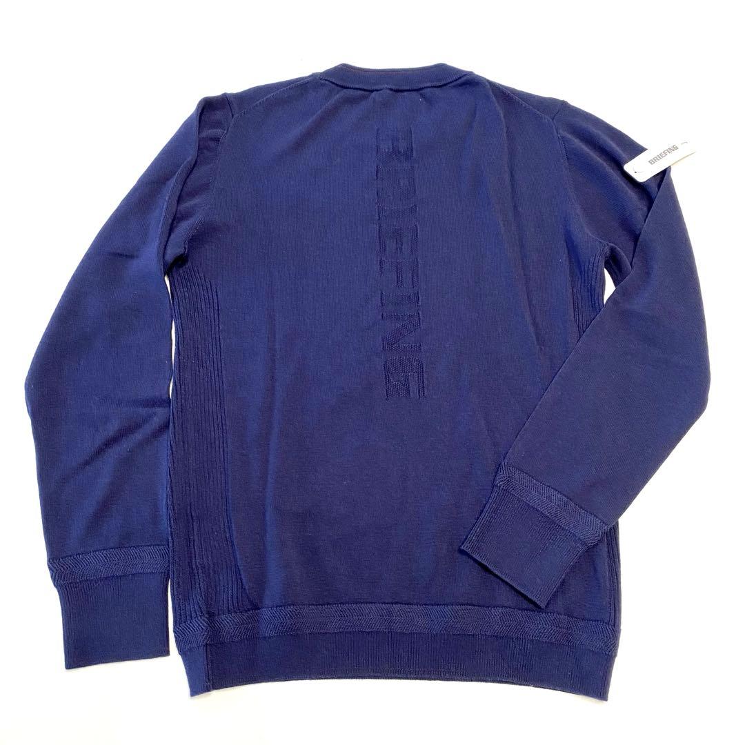 BRIEFING シルクカシミヤ・クルーネックニット　ネイビー