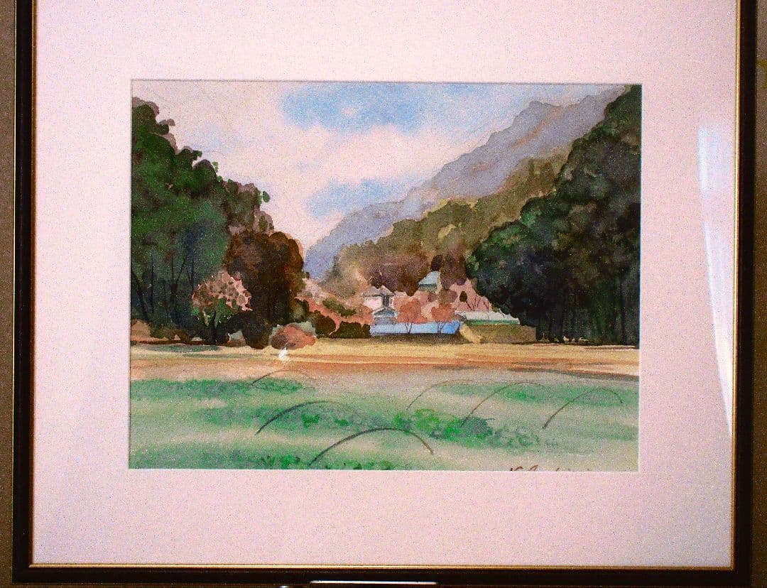 風景画 水彩画 原画 2012年作 額装済み F6サイズ