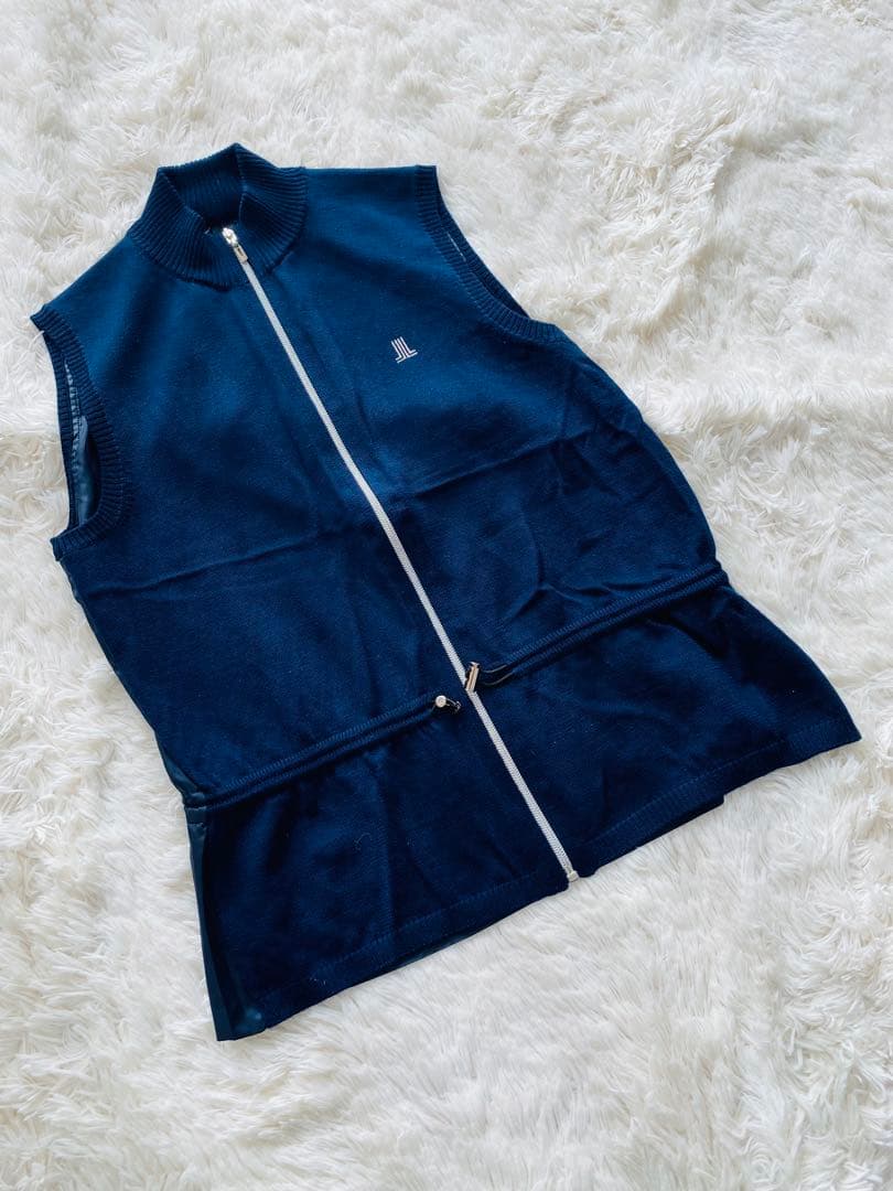 LANVIN 38 ベスト　良品　ランバン　ネイビー色　ゴルフレディースgolf