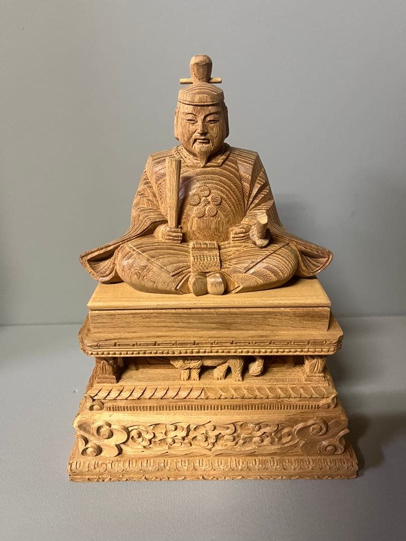 菅原道真公　木彫り　欅材　天神様　学問の神様　22