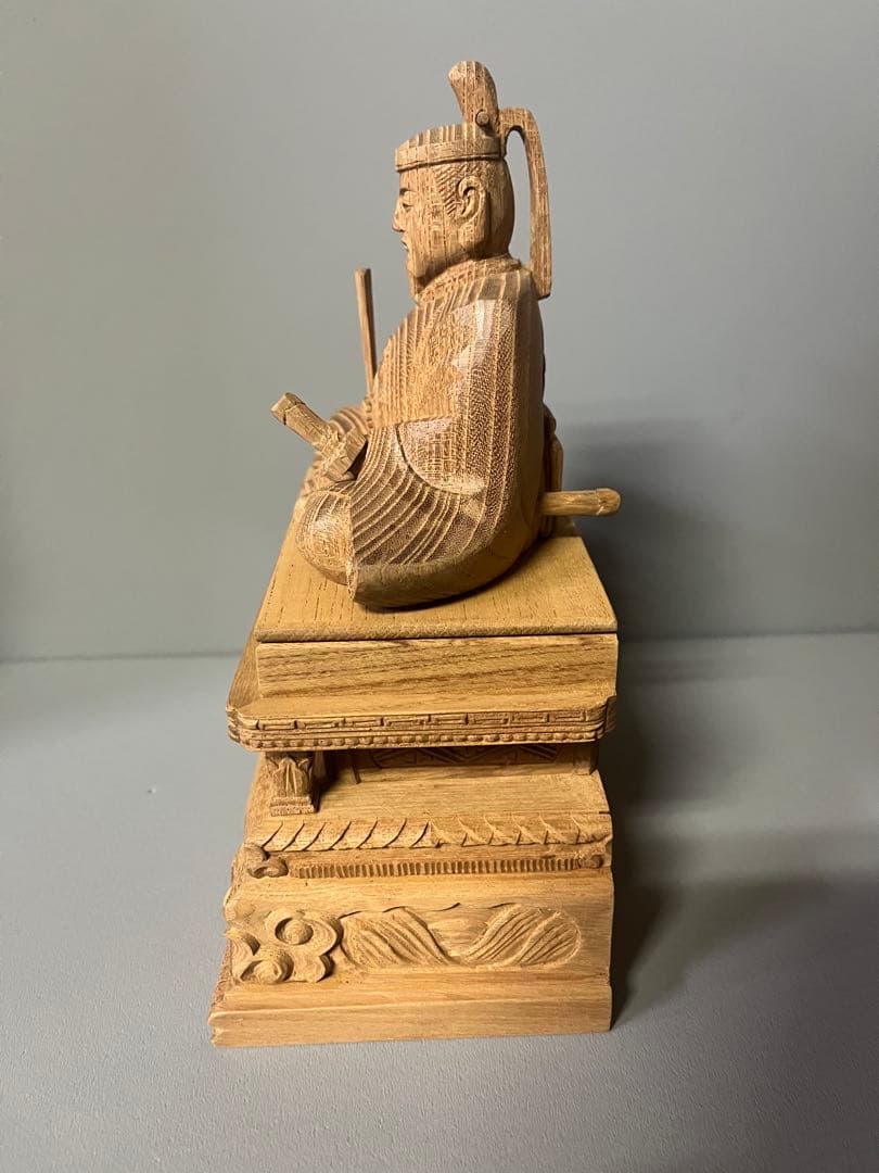 菅原道真公　木彫り　欅材　天神様　学問の神様　22