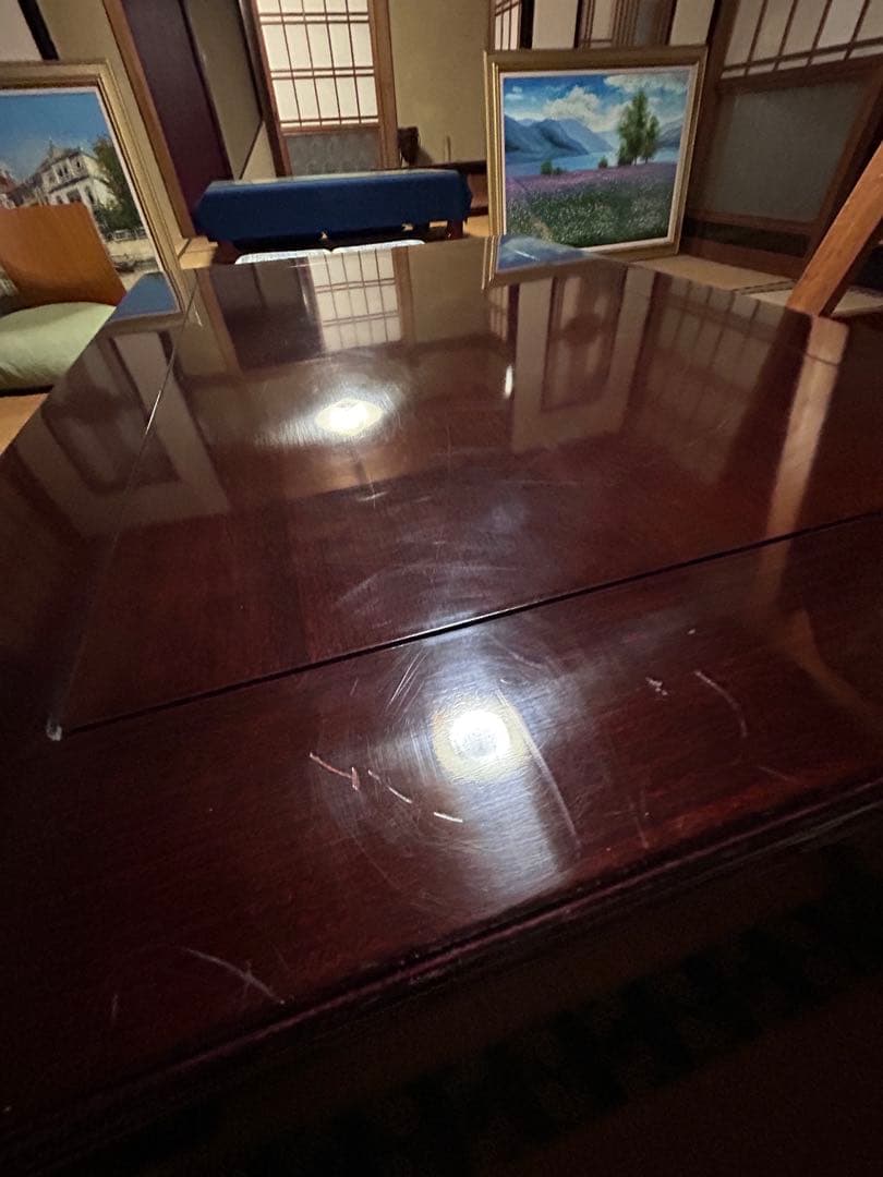 ダークブラウン和風座卓　カリモク