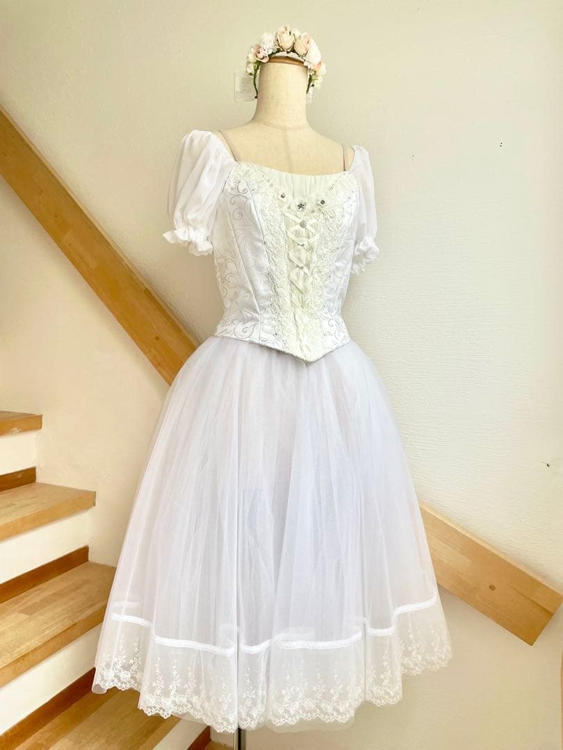 バレエ衣装　ロマンティックMサイズ　ホワイト