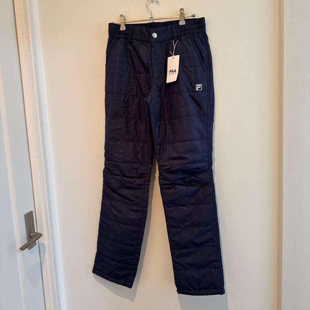 FILA GOLF 中綿入りチェックパンツ ネイビー