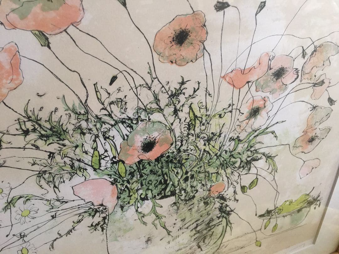 期間限定値下げ　ジャン　ジャンセン リトグラフ ひなげし　激レア