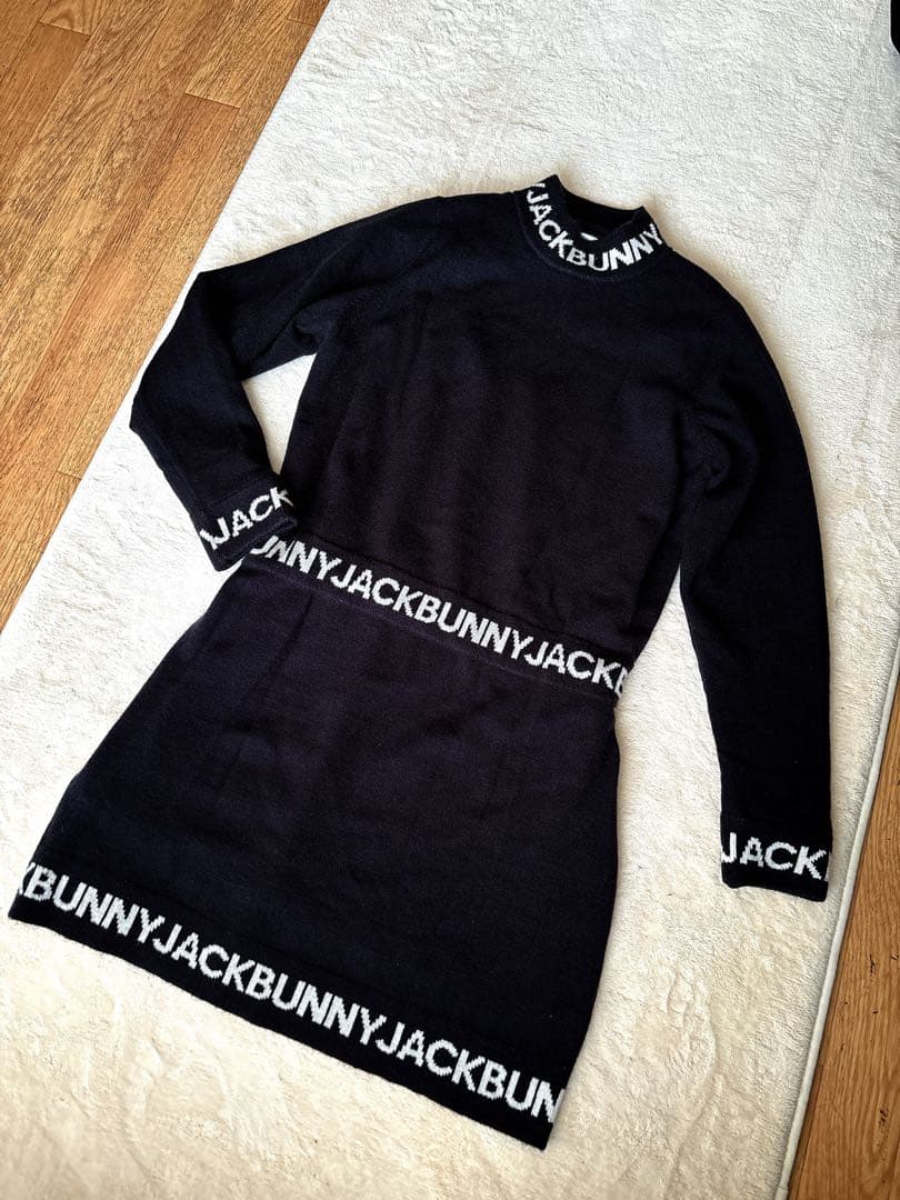 jack bunny 防寒ニットワンピース　2 ブラック