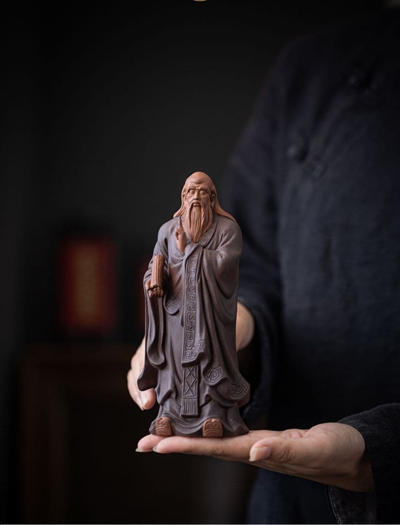 禅意  紫砂  中国  名人  老子   茶道具  置物