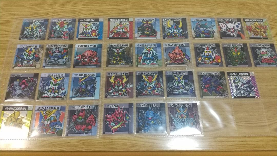 元祖SDガンダムスナック　第1弾　フルコンプ　全32種セット　スリーブ　シート付