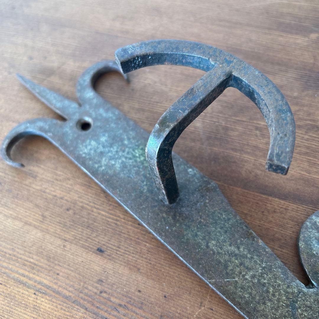 イギリスアンティークフェア購入　フランスアンティーク3連フック　ハンガー