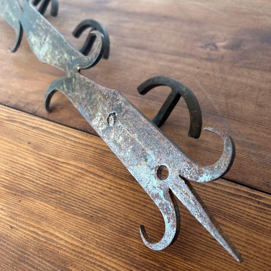 イギリスアンティークフェア購入　フランスアンティーク3連フック　ハンガー