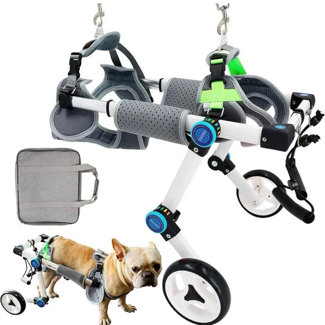 犬用車椅子 折りたたみ式 老犬介護 ヘルニア 耐久性 補助歩行器 ホワイト　XS