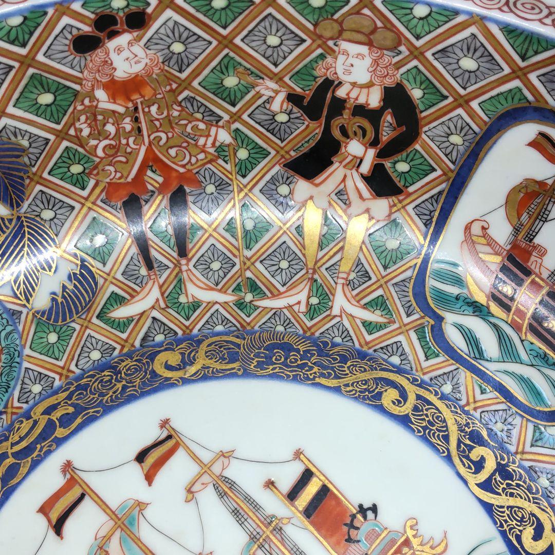 伊万里色絵五艘船文鉢ニ組。