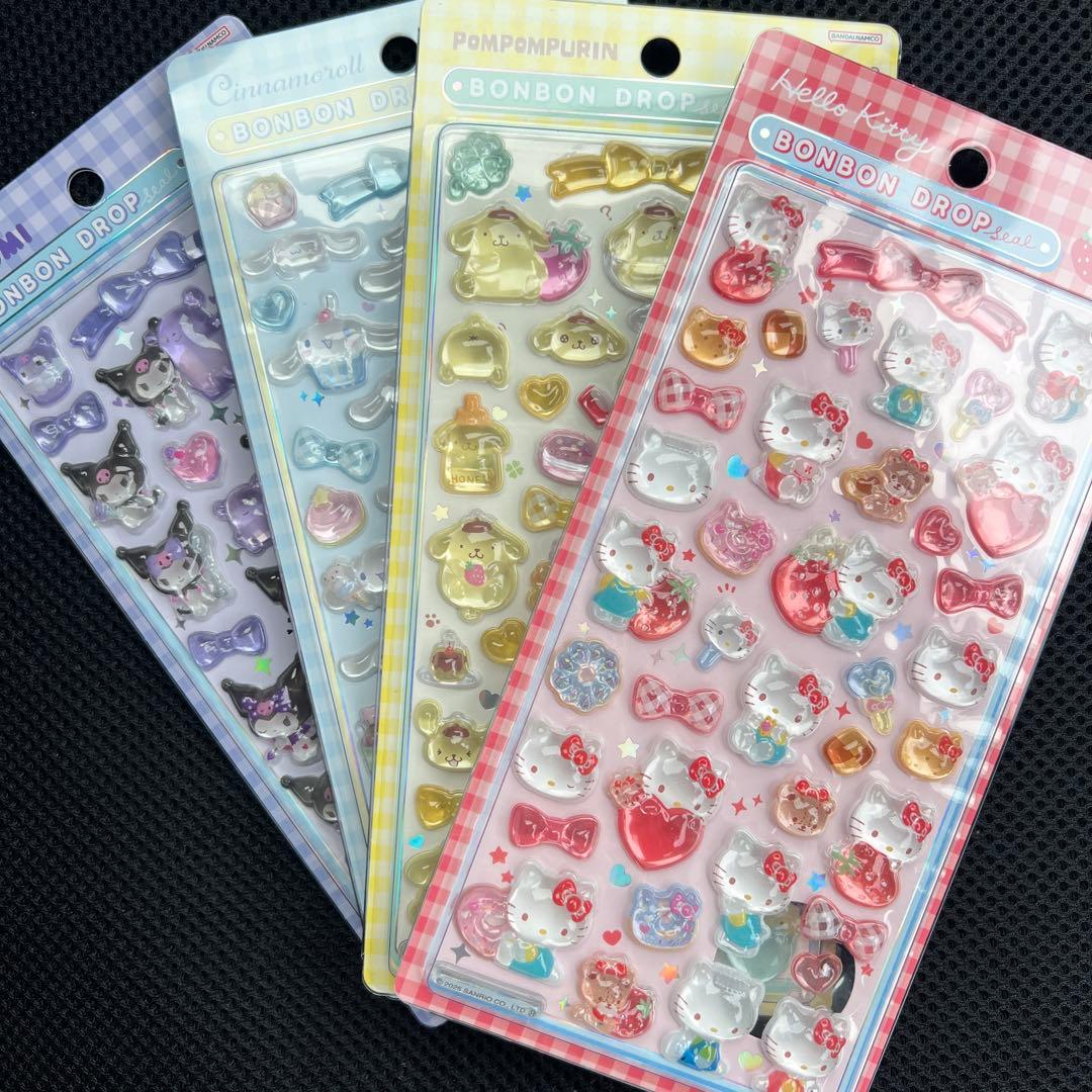 【正規品】ボンボンドロップシール第二弾　クロミ　キティ　ポムポムプリン　シナモン