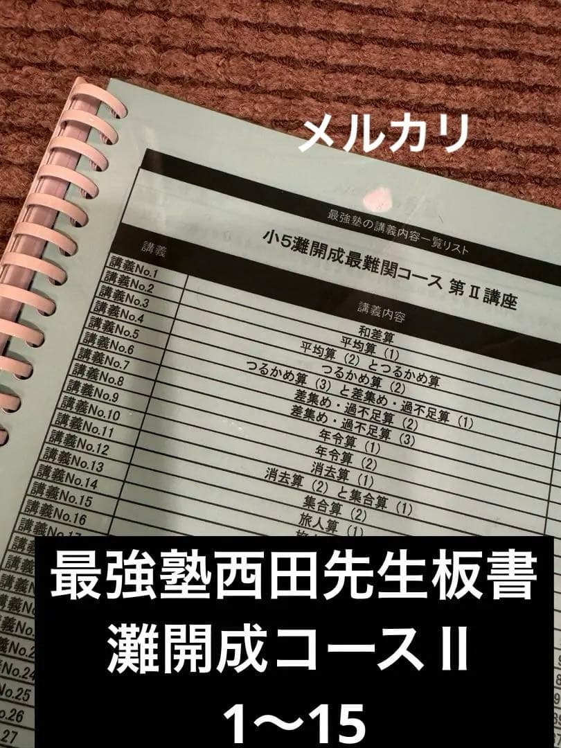 最強塾　西田先生板書　灘開成特訓第2講座