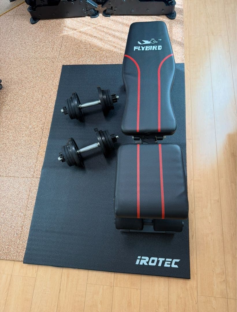 トレーニングベンチ ダンベル29kg マットセット irotec flybird