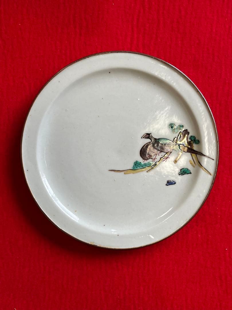 初代 徳田八十吉 古九谷 敬慕 絵変わり 銘々皿  管理T175 共箱付