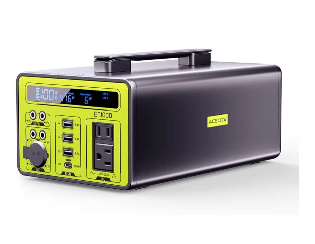 【A+】Acecow ポータブル電源 大容量 69600mAh/1030Wh
