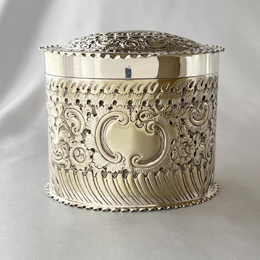 【Atkin Bros】ビクトリアン ティーキャディ 【シルバープレート】