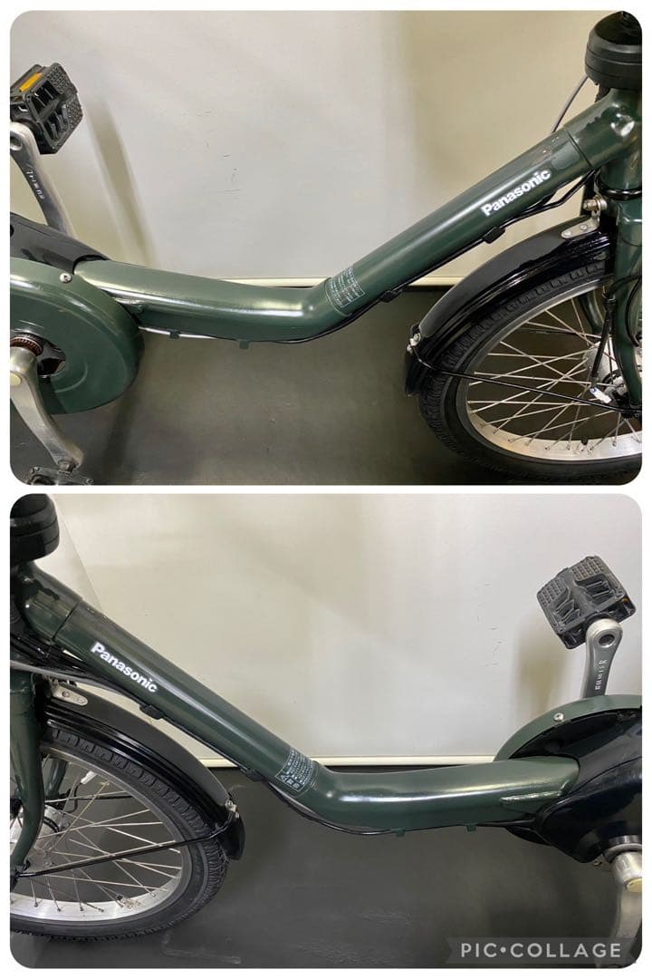 1年保証 送料無料　パナソニック　20インチ　カーキ色　人気　電動アシスト自転車